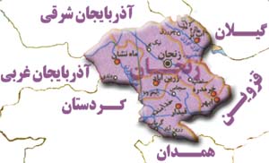 نقشه استان های همجوار